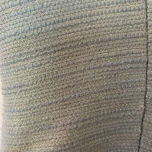 Gorgeous sea foam metallic dress with rhinestone brocade at the neckline